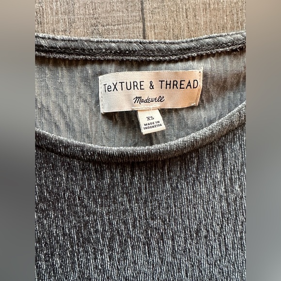 Madewell texture and thread green crinkle velvet top size XS - Picture 5 of 5